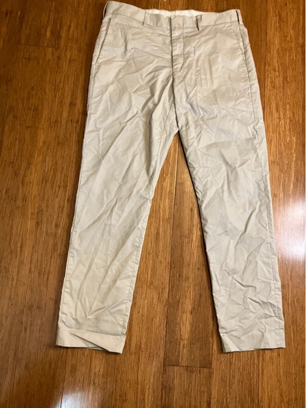 J.Crew Ludlow Trousers Mens 32x30 Stone Khaki Slim Flat Front Dress Pants Preppy